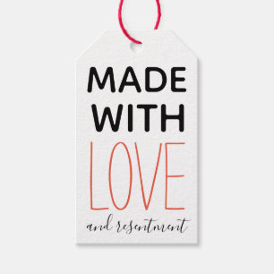 Made with Love and Resentment Funny Handmade Gift Tags