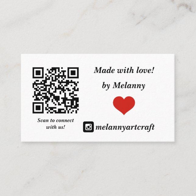 Made with love business card (Front)