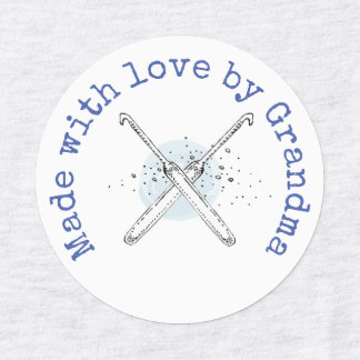 Made with Love by Grandma Crochet Iron-On Labels