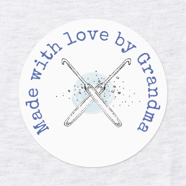Made with Love by Grandma Crochet Iron-On Labels (Design 1)