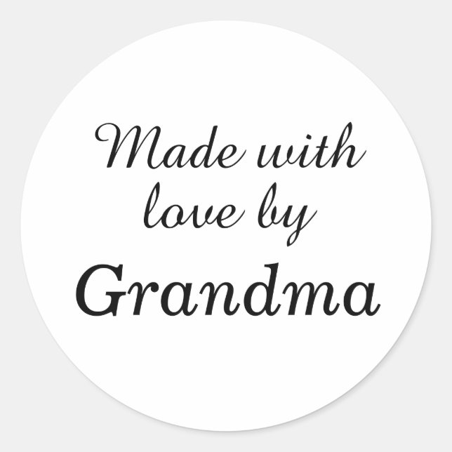 Made with Love by Grandma stickers (Front)