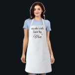 Made with Love by Mom Apron<br><div class="desc">This easy to personalize apron,  is a perfect gift for a mother,  grandmother,  aunt or friend that loves to cook.</div>