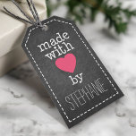 Made With Love By You - chalkboard Gift Tags<br><div class="desc">A whimsical,  personalised tag for all your handmade items.</div>