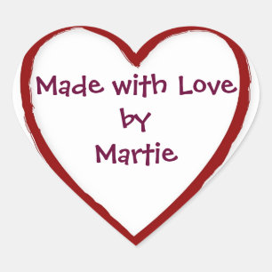 Made with Love by You - Heart Stickers