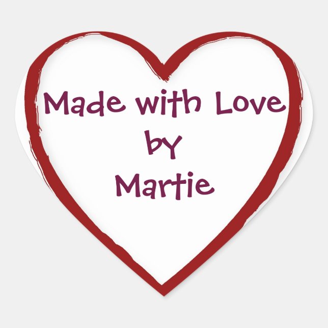 Made with Love by You - Heart Stickers (Front)