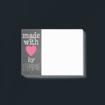 Made With Love By You - hot pink and chalkboard Post-it Notes<br><div class="desc">A whimsical,  personalised saying for all your handmade items.</div>