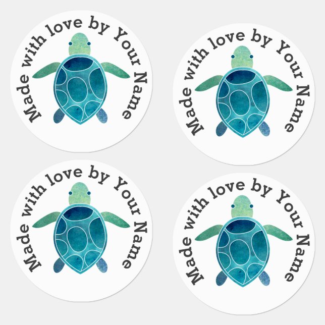 Made with Love by You Sea Turtle Iron-On (Group)