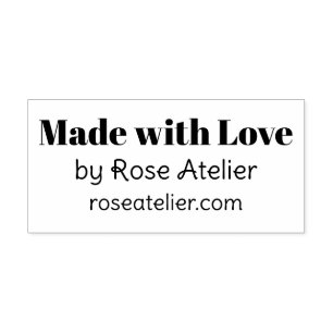 Made with Love by Your Store Name Custom Business Rubber Stamp