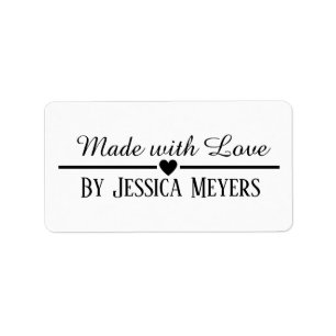 Made with Love Calligraphy Cursive Script by Name Label