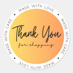 Made with love & Care thank you Classic Round Sticker