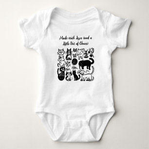 Made with Love & Chaos" Funny Baby T-Shirt - Cute Bodysuit