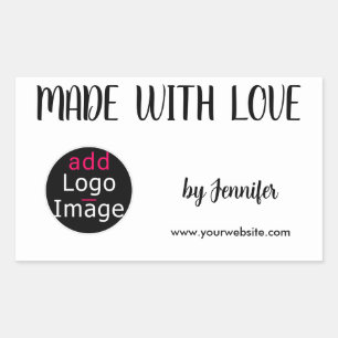 Made With Love Chic Professional Custom Logo Rectangular Sticker