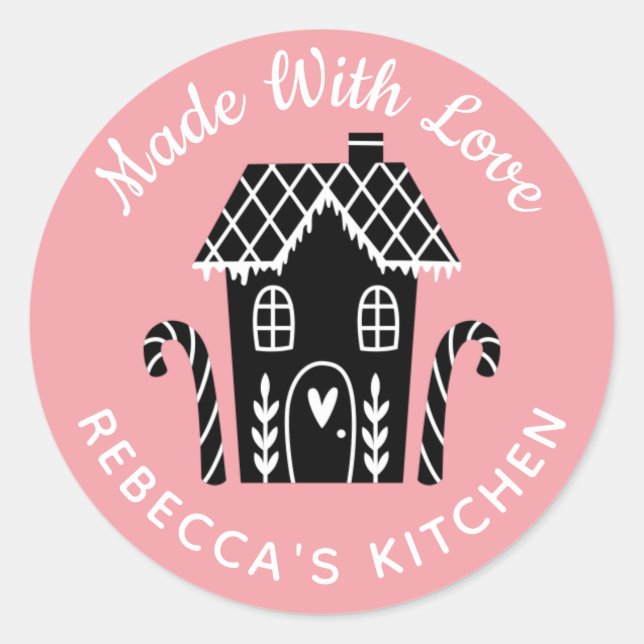 Made With Love Christmas Classic Round Sticker (Front)