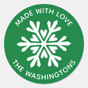 Made with Love Christmas Snowflake Sticker
