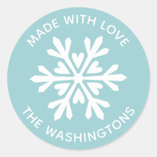 Made with Love Christmas Snowflake Sticker