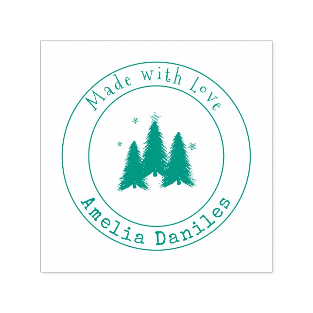 Made With Love Christmas Trees self-inking stamp (Design)