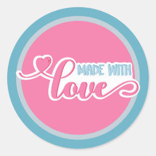 Made with love classic round sticker