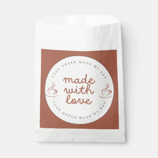Made with Love Coffee & Cake Shop Brown Favour Bags