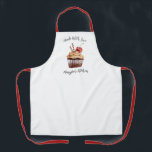 Made With Love Cupcake Bakery Chef Apron<br><div class="desc">A cute chocolate cupcake with a cherry on top,  and the words "made with love" decorates this baking apron. Personalise it with your name. Designed for you by Blackberry Boulevard.</div>