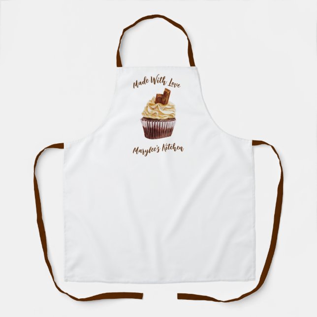 Made With Love Cupcake Bakery Chef Apron (Front)