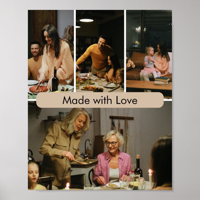 Made with Love Custom Family Photo Poster (Front)