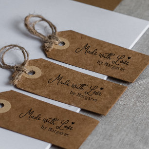 Made With Love, Custom Minimalist Signature Rubber Stamp