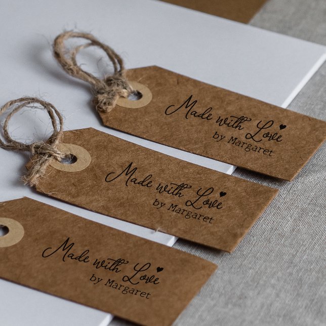 Made With Love, Custom Minimalist Signature  Rubber Stamp (Creator Uploaded)