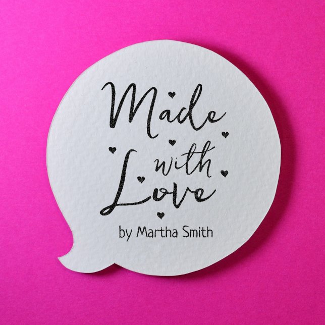 Made With Love, Custom Minimalist Signature Rubber Stamp (Creator Uploaded)