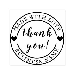 Made With Love & Custom Name Product Thank You  Self-inking Stamp