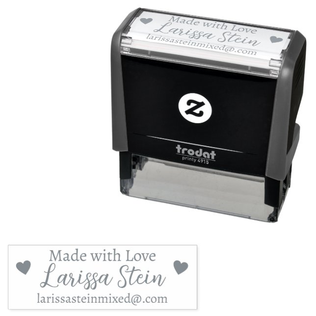 Made With Love Custom Signature  Self-inking Stamp (In Situ)