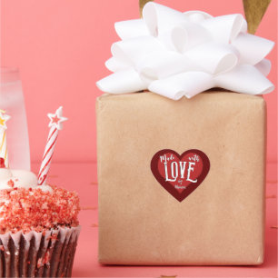 Made with Love (customisable)  Heart Sticker