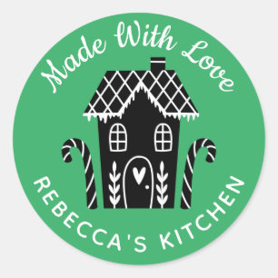 Made With Love Cute Christmas Baking Classic Round Sticker