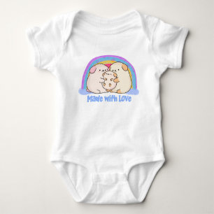 Made with Love Cute Family Puppies Baby Bodysuit