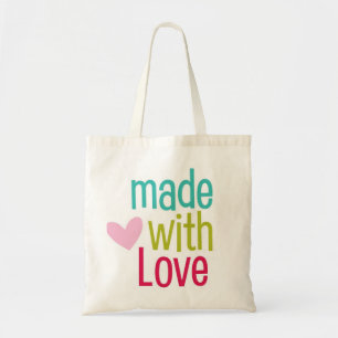 Made with love cute heart reusable carry bag