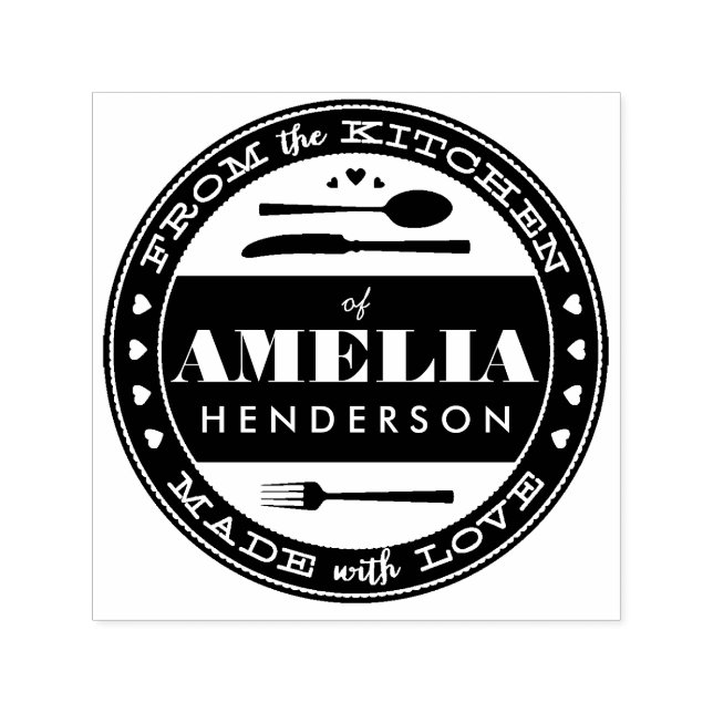 Made with Love Food Gift Personalised Ink Stamp (Design)