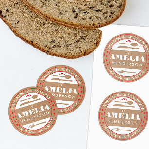 Made With Love Food Gift Sticker kraft