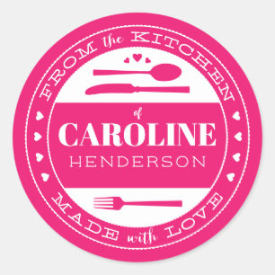 Made With Love Food Gift Sticker pink