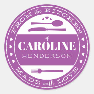 Made With Love Food Gift Sticker purple
