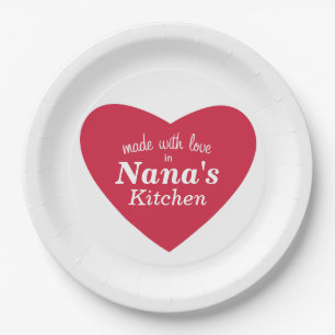 Made with Love Food Label Paper Plate