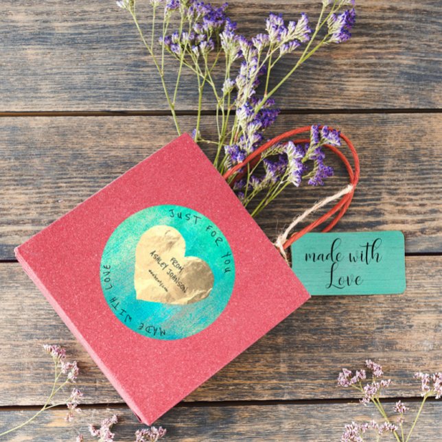 Made With Love For You Name Ocean Tiffany Gold Classic Round Sticker (Creator Uploaded)