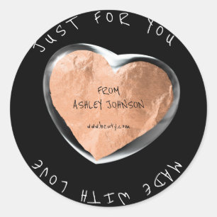 Made With Love For You Name Rose Copper Bubble Classic Round Sticker