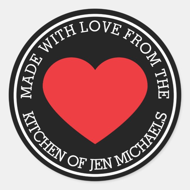 Made With Love From Classic Round Sticker (Front)