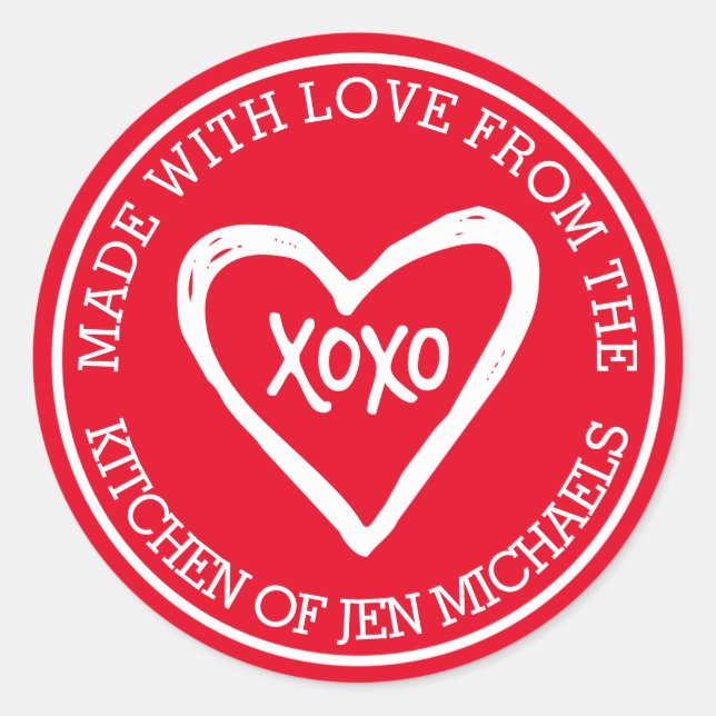 Made With Love From Classic Round Sticker (Front)