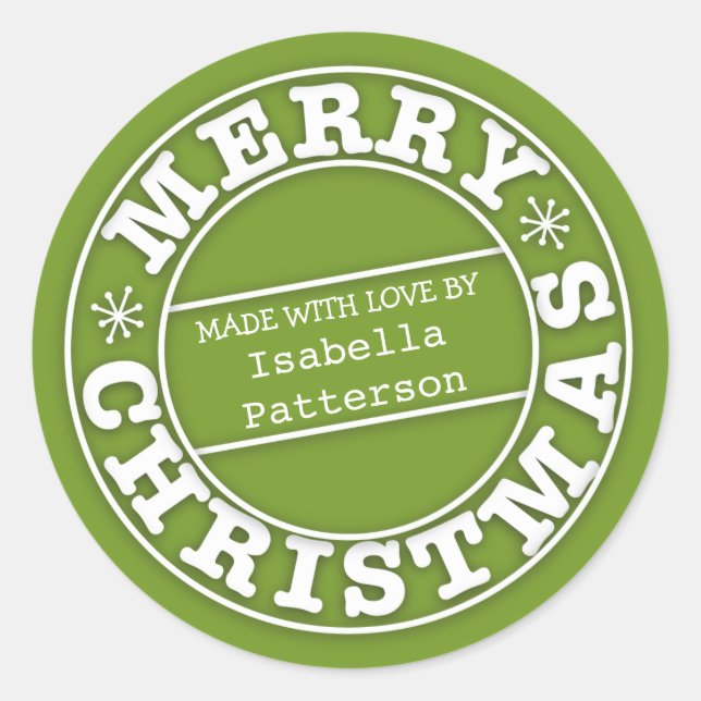 Made with Love From Merry Christmas Sticker (Front)