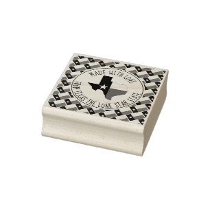 Made With Love From TEXAS Texan Flag Map Rubber Stamp