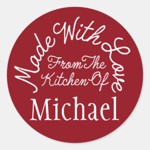 Made With Love From The Kitchen Of Classic Round Sticker