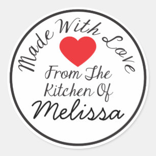 Made With Love From The Kitchen Of Classic Round Sticker