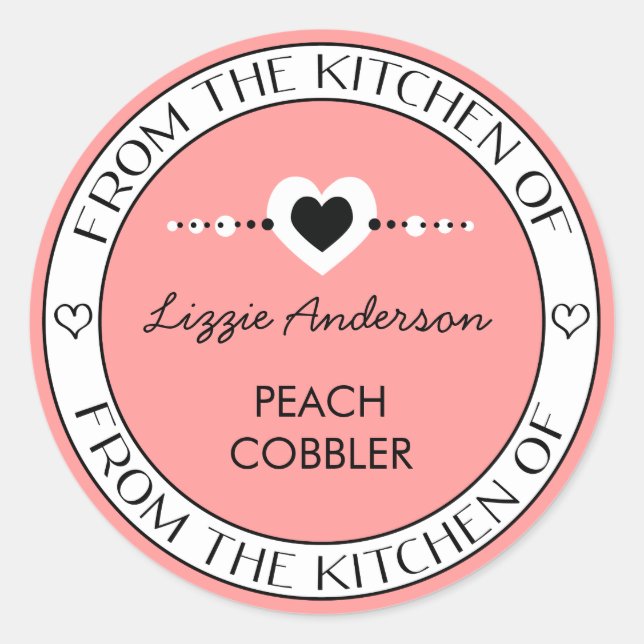 Made with Love From the Kitchen of Label | Pink (Front)