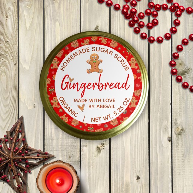 Made With Love Gingerbread Homemade Sugar Scrub Classic Round Sticker (Creator Uploaded)