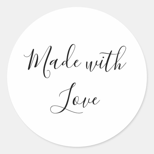 Made with Love Handmade Classic Round Sticker (Front)